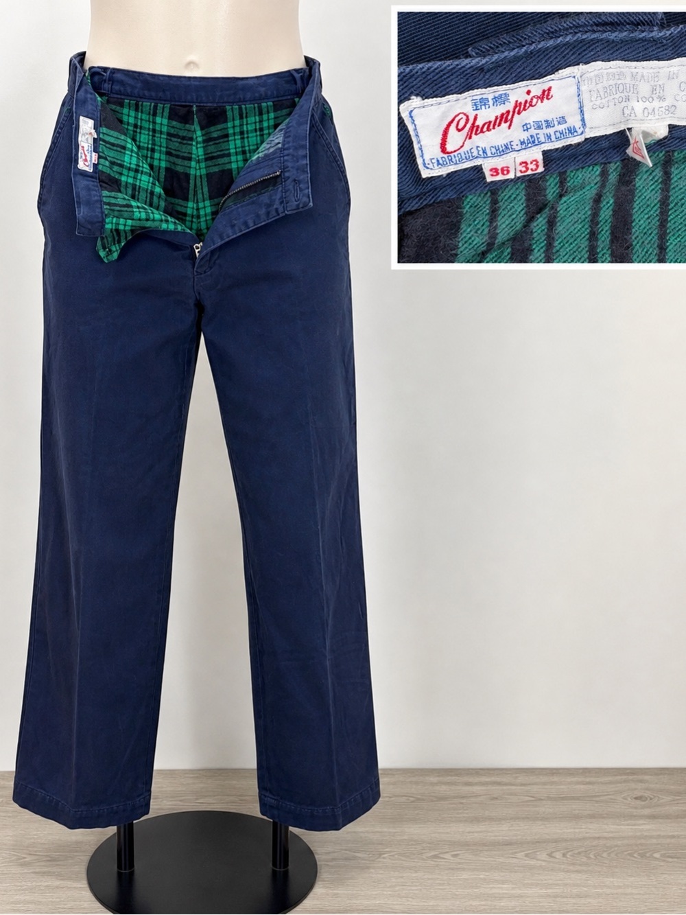 1960s Vintage Champion Flannel Lined Pants 36 waste